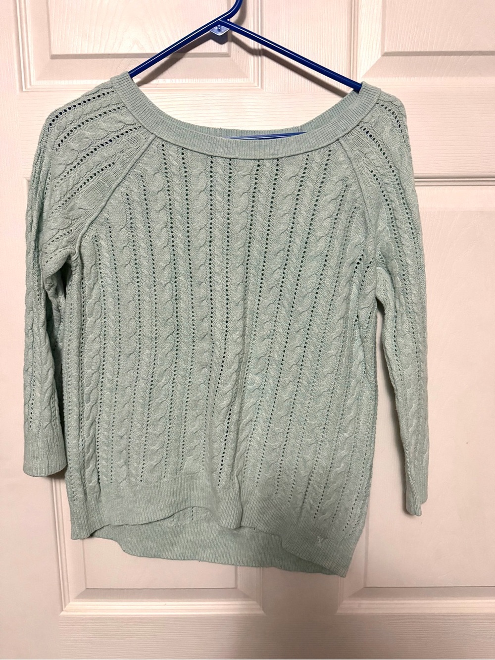 American Eagle Outfitters Mint Cable Knit Boatneck Sweater